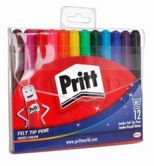 Pritt Jumbo Yuvarlak Uç Keçeli Kalem - 12 Renk