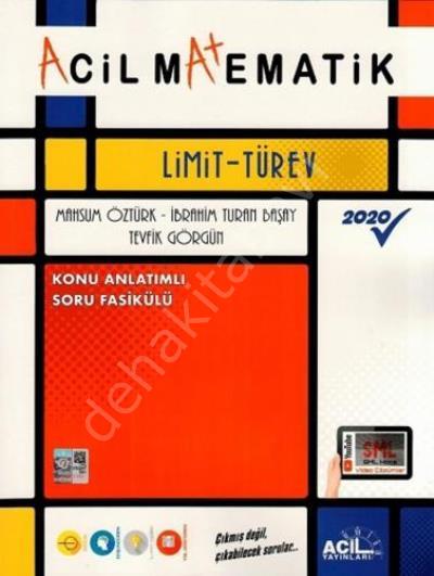 AYT  Matematik Limit Türev Konu Anlatımlı Soru Fasikülü 2020, Acil Yayınları