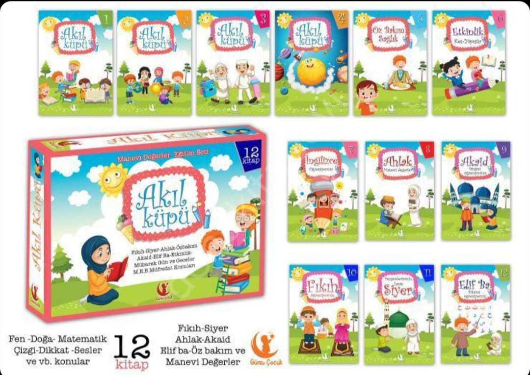 Okul Öncesi ve Değerler Eğitimi Akıl Küpü Seti 12 Kitap