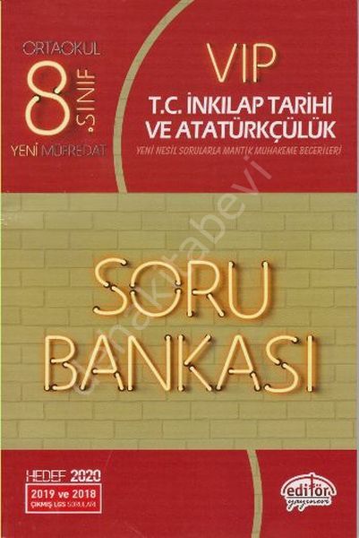 8. Sınıf VIP İnkilap Tarihi Ve Atatürkçülük Soru Bankası , Editör Yayınevi