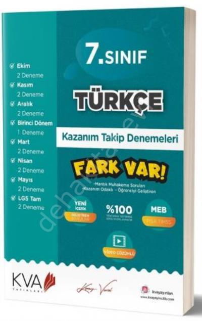 7.SINIF TÜRKÇE KAZANIM TAKİP DENEMELERİ KİTABI, Koray Varol Yayınlar