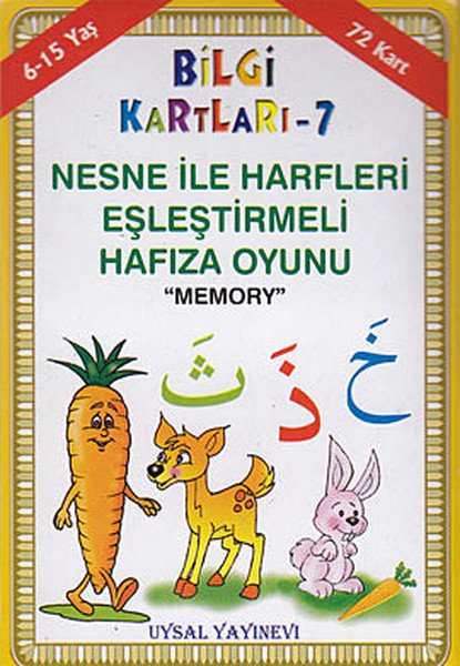 Bilgi Kartları 7 / Nesne İle Harfleri Eşleştirmeli Hafıza Oyunu (72 Kart) (Kod: 24)