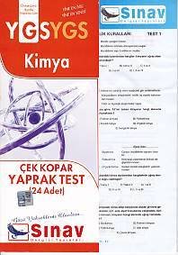 Sınav YGS Kimya Çek Kopar Yaprak Test 24 Adet