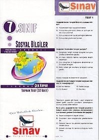 Sınav 7.Sınıf Sosyal Bilgiler Yaprak Test (32 Test) - 2018