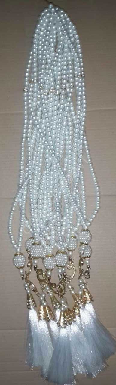 99'luk İnci Tesbih (6 mm) toptan 10 adet-beyaz