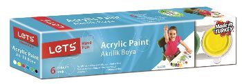 Lets Akrilik Boya Ana Renkler 25mg. 6 Renk