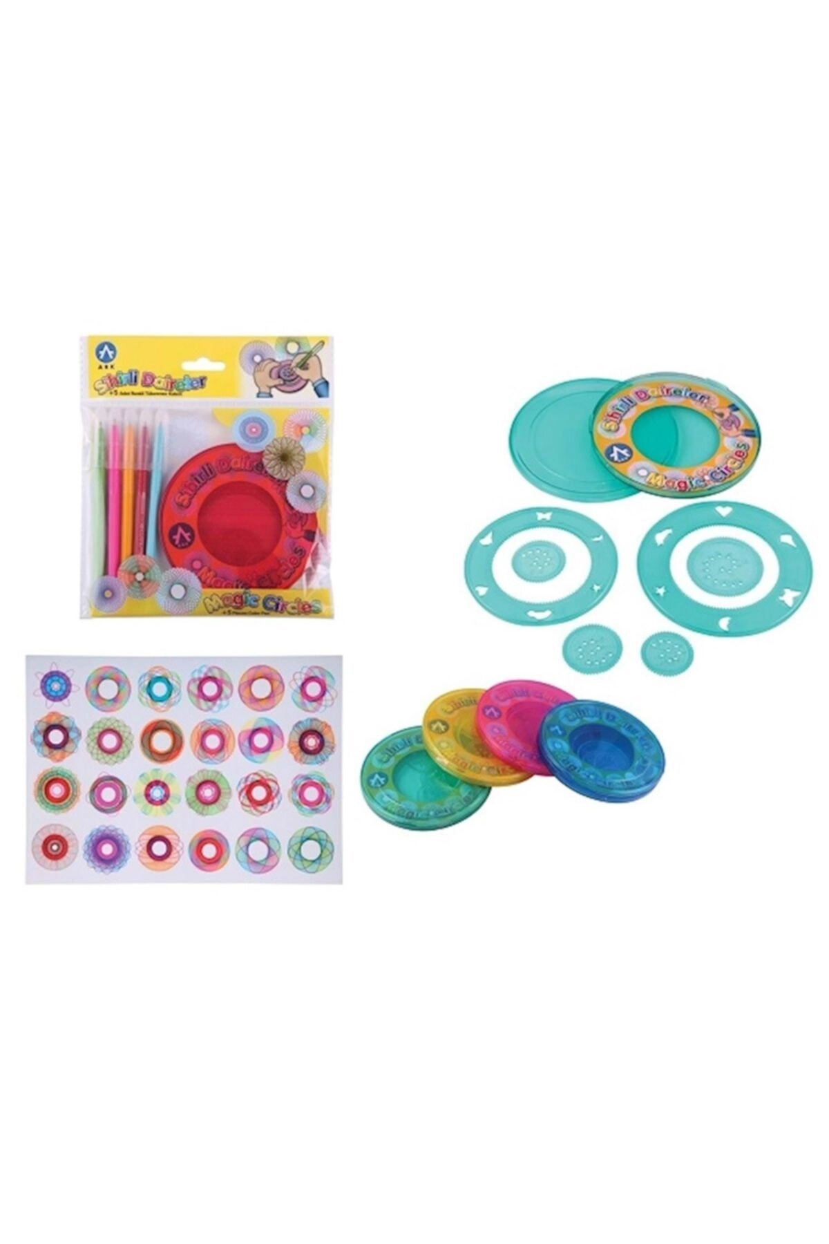 Sihirli Daire Çizim Seti Renkli Tükenmez Kalem Çocuk Oyunu