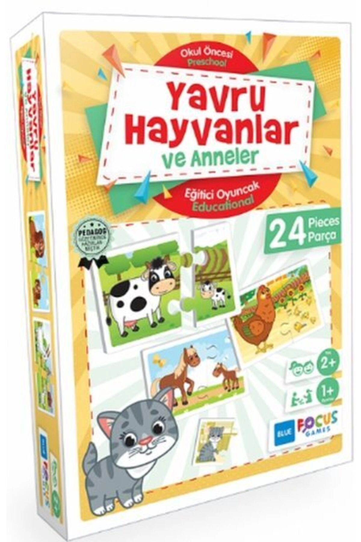 Yavru Hayvanlar Ve Anneler - Eğitici Oyunlar 24 Parça _yeni Baskı