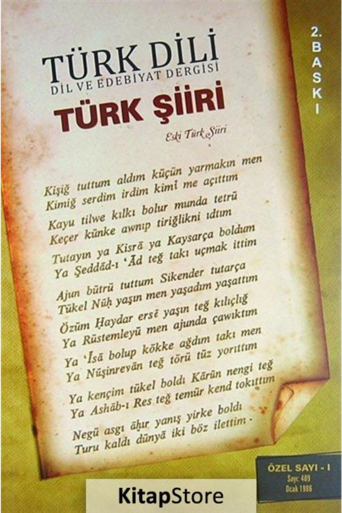 Türk Şiiri Özel Sayısı I (Eski Türk Şiiri) Sayı 409