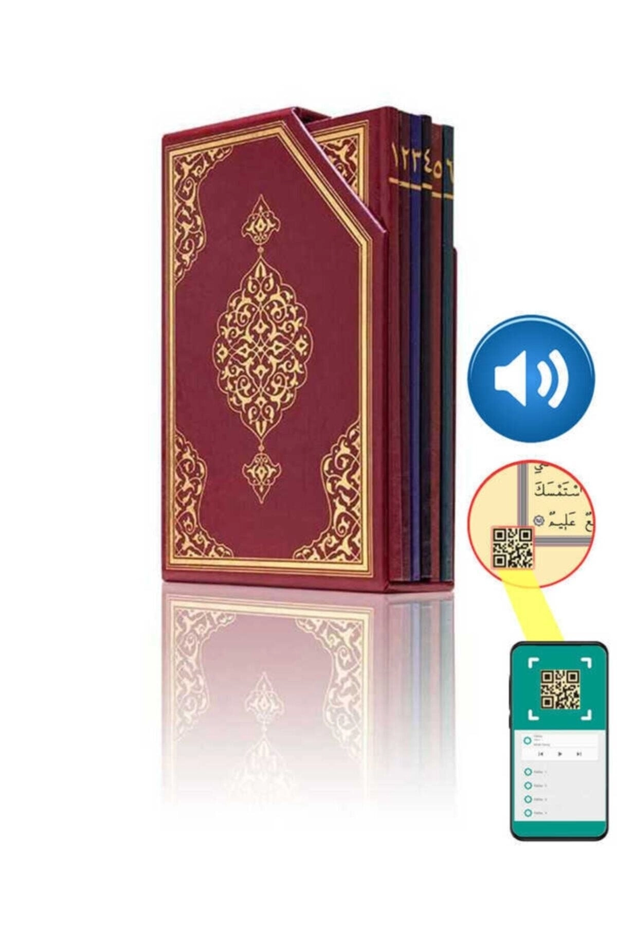 Hatmi Şerif Cüzü Hafız Boy Beşli Cüz (2 Renkli, Mahfazalı, 14x20 )