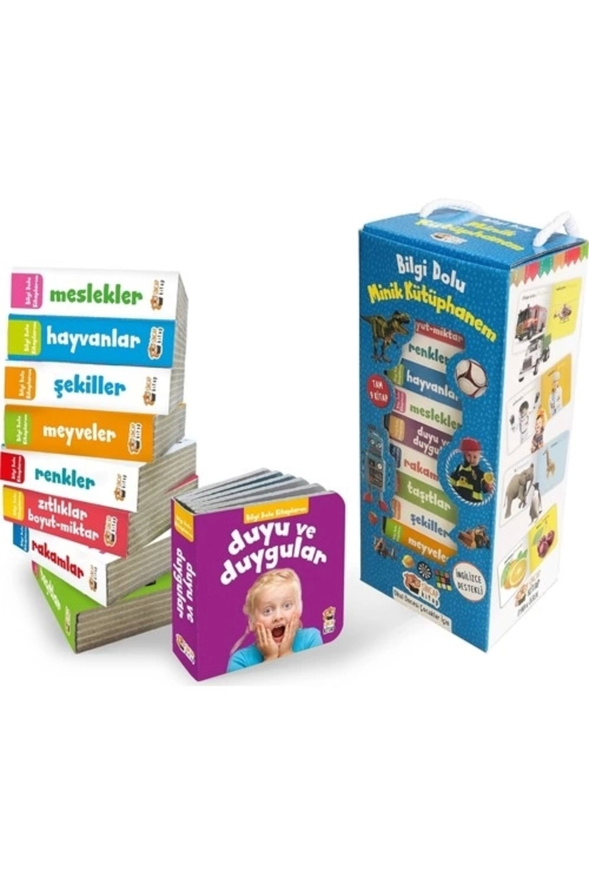 İngilizce Destekli Bilgi Dolu Minik Kütüphanem (9 Kitap - Mavi Kutu)