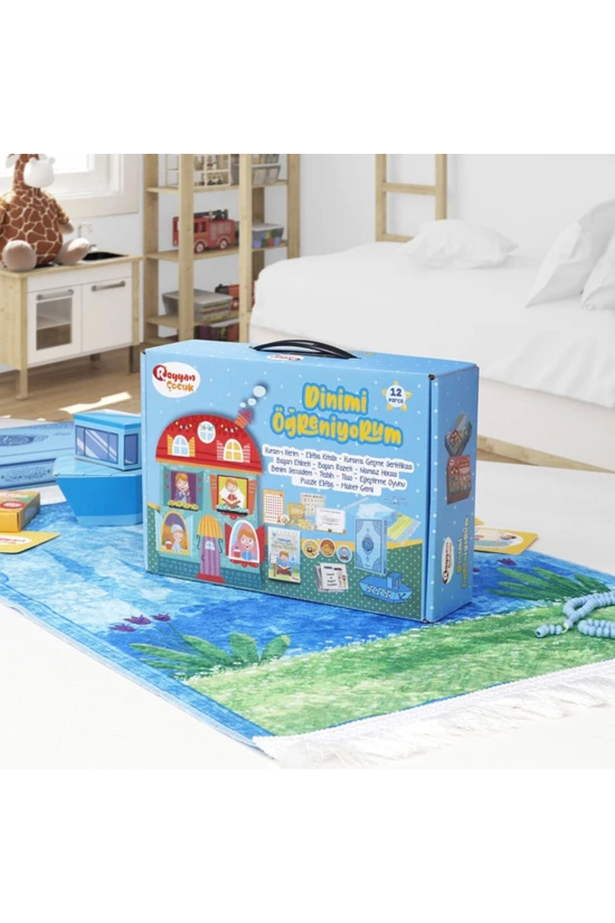 Dinimi Öğreniyorum Seti Çocuk Eğitici Aktivite - Mavi Renk - 12 Parça