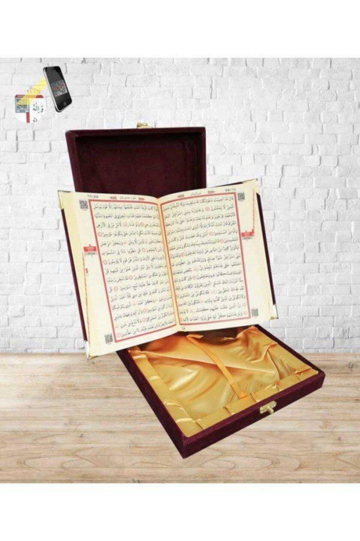 Çanta Boy Mühürlü Kadife Plaketli Kur'an