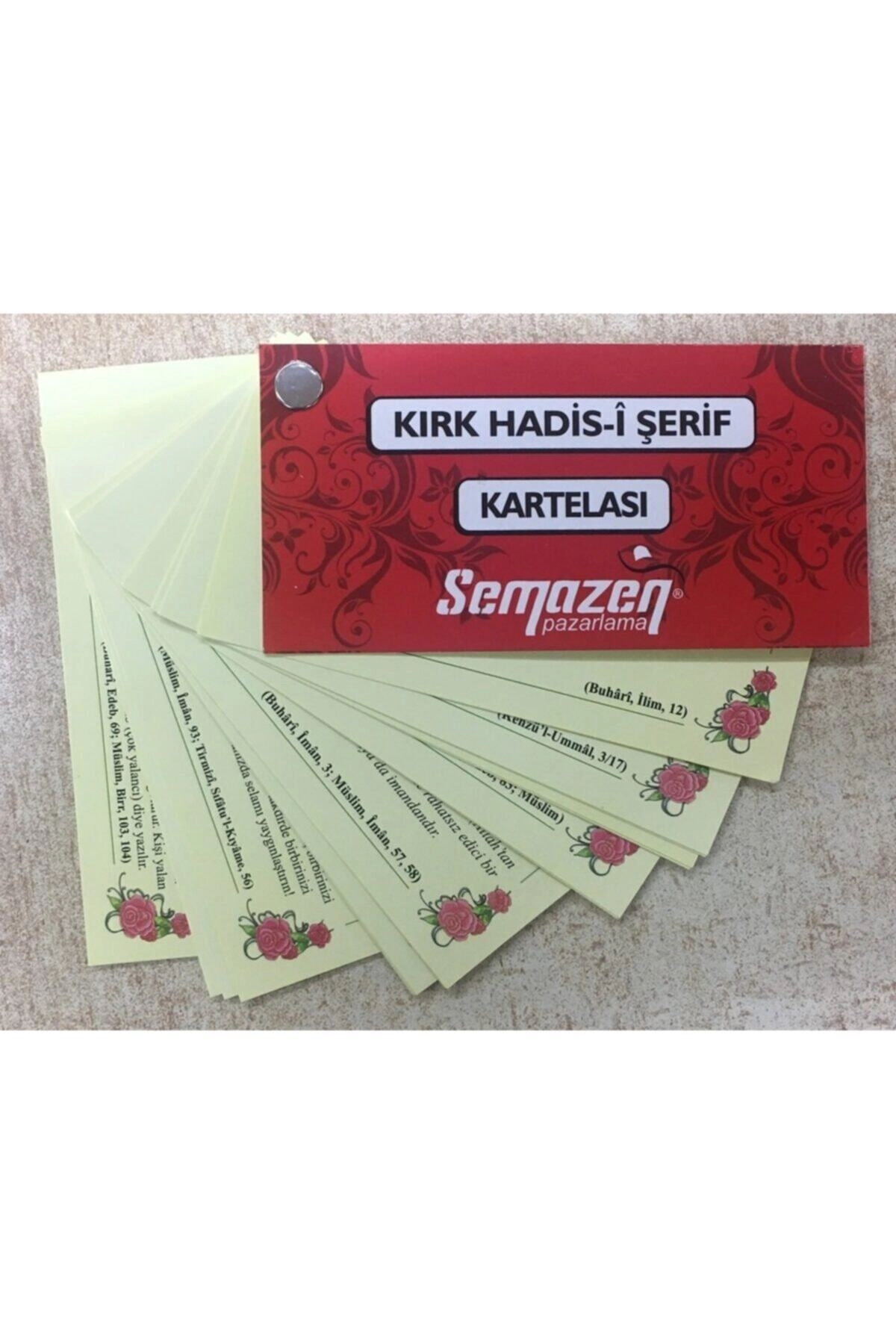 40 Kırk Hadis Ezberleme Kartelası / Kartları, 7x10 Cm. Semazen