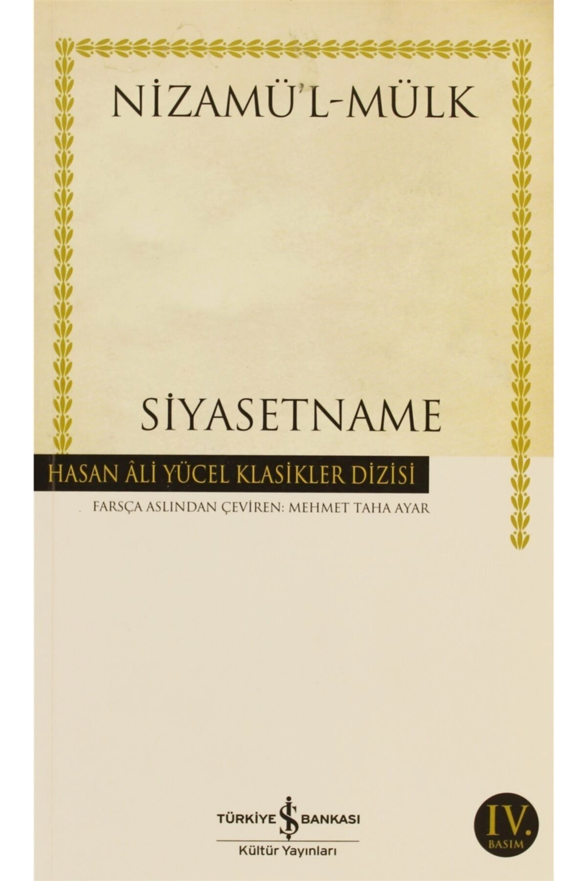 Siyasetname Nizamülmülk 9789944887427