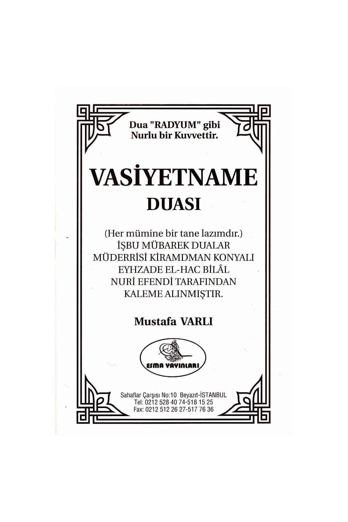 Vasiyetname Duası 1357
