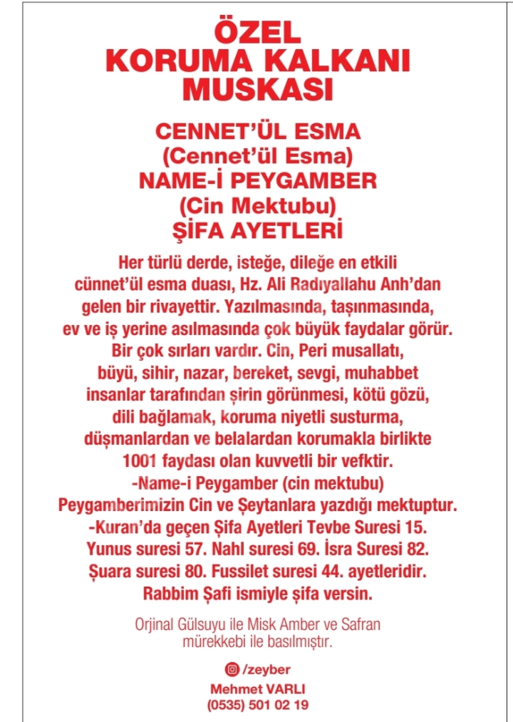 Özel Koruma Kalkanı Muskası