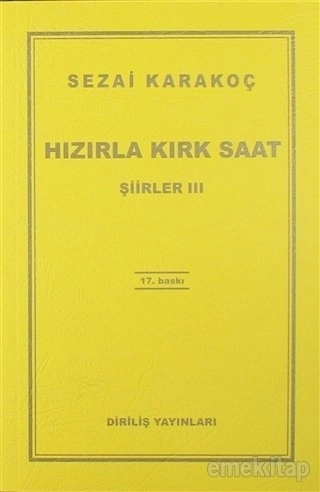 Hızırla Kırk Saat Şiirler 3, Sezai Karakoç