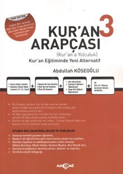 Kur'an Arapçası 3. Kitap Çözüm Kitabı, Abdullah Köseoğlu