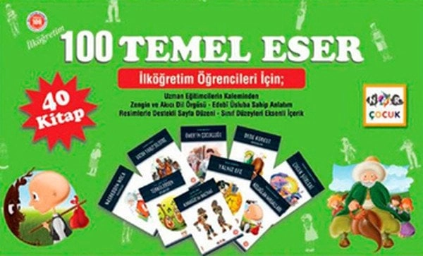100 Temel Eser (40 Kitap Takım) İlköğretim Öğrencileri İçin, Nar Yayınları