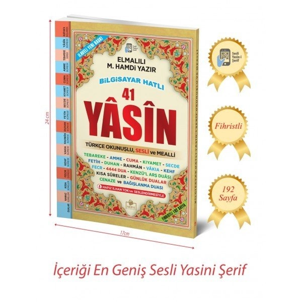 Sesli Yasini Şerif Türkçe ( Fihristli Orta Boy ), Merve Yayınları