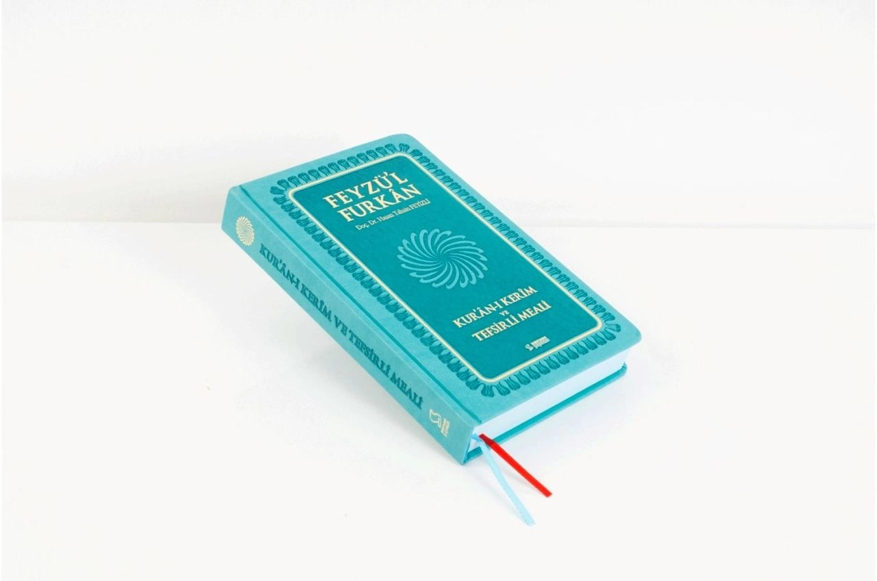 Feyzü'l Furkan Kur'an-ı Kerim ve Tefsirli Meali - Orta Boy - Sert Kapak (Diyanet Mühürlü) Turkuaz Renk