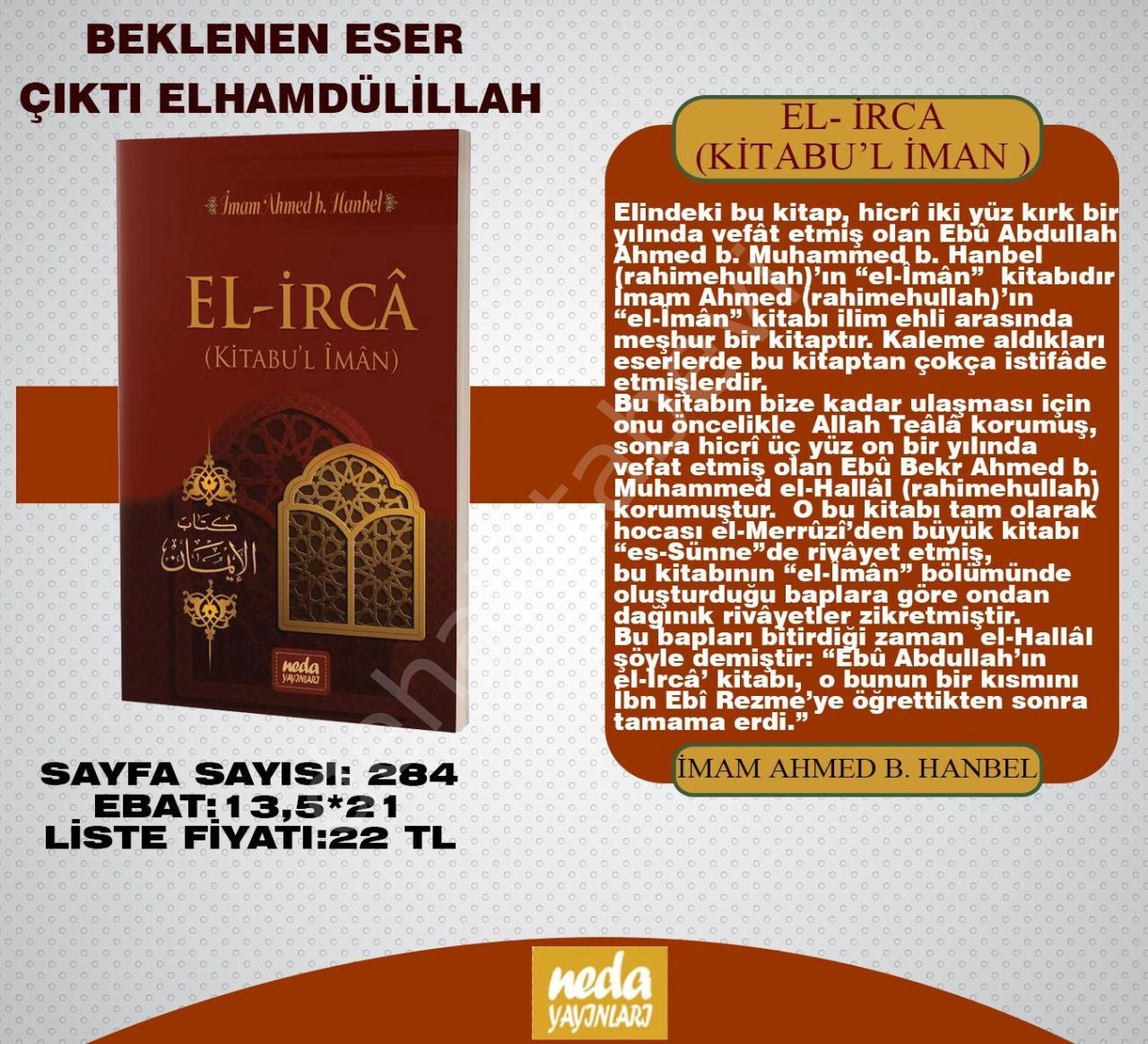 İmam Ahmed b. Hanbel, El İrca, Kitabul İman